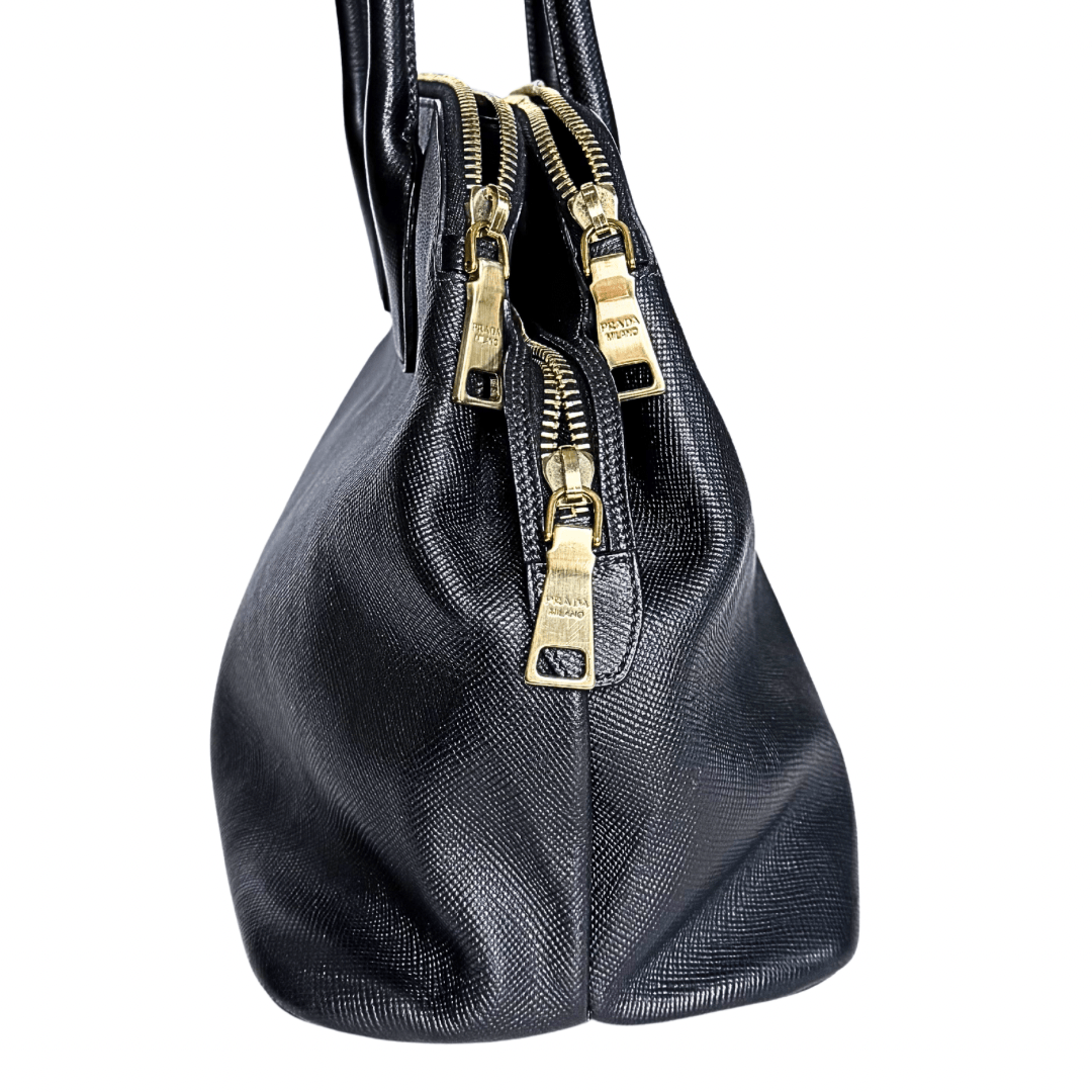 Prada Saffiano Cuir Triple-Zip Dome Tote