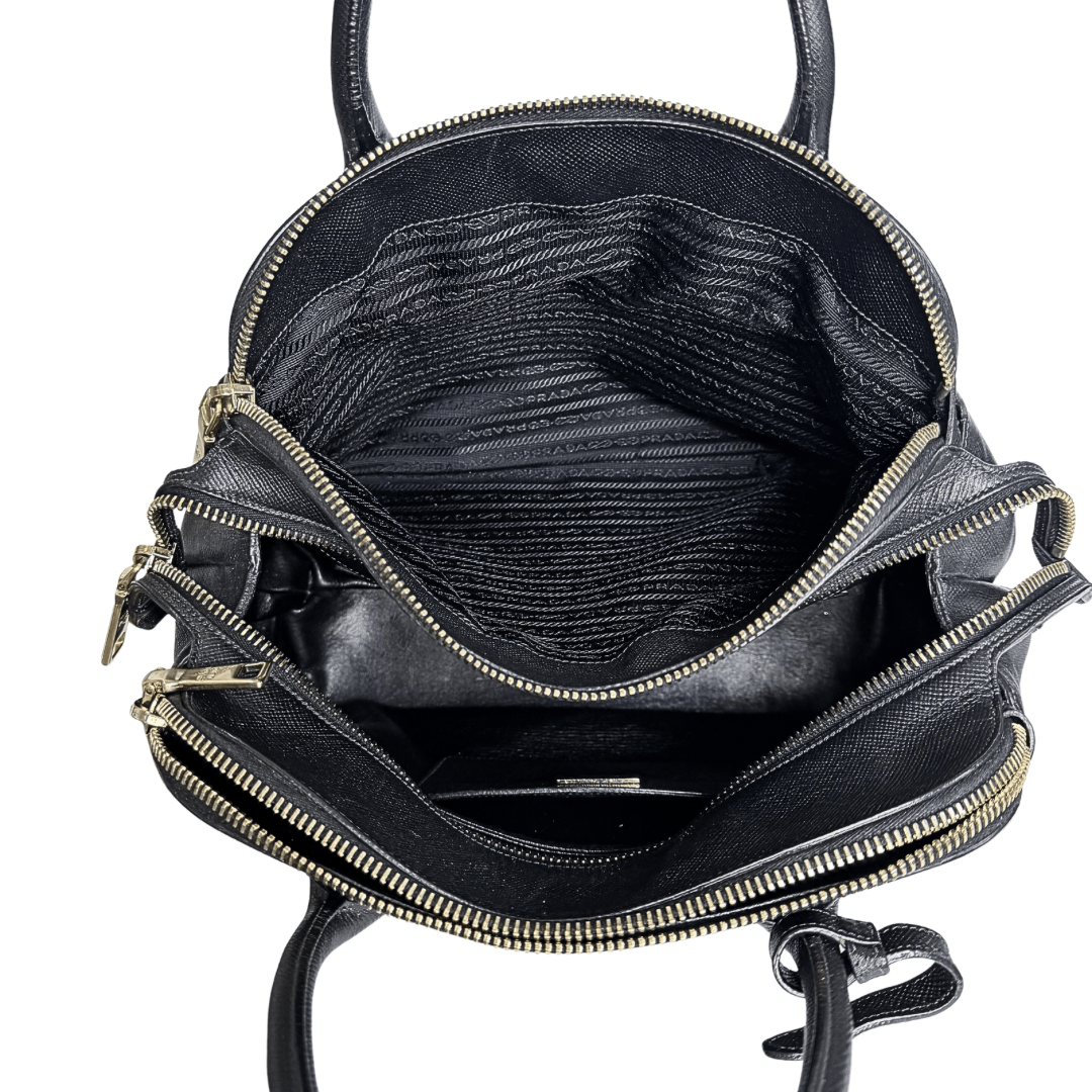 Prada Saffiano Cuir Triple-Zip Dome Tote