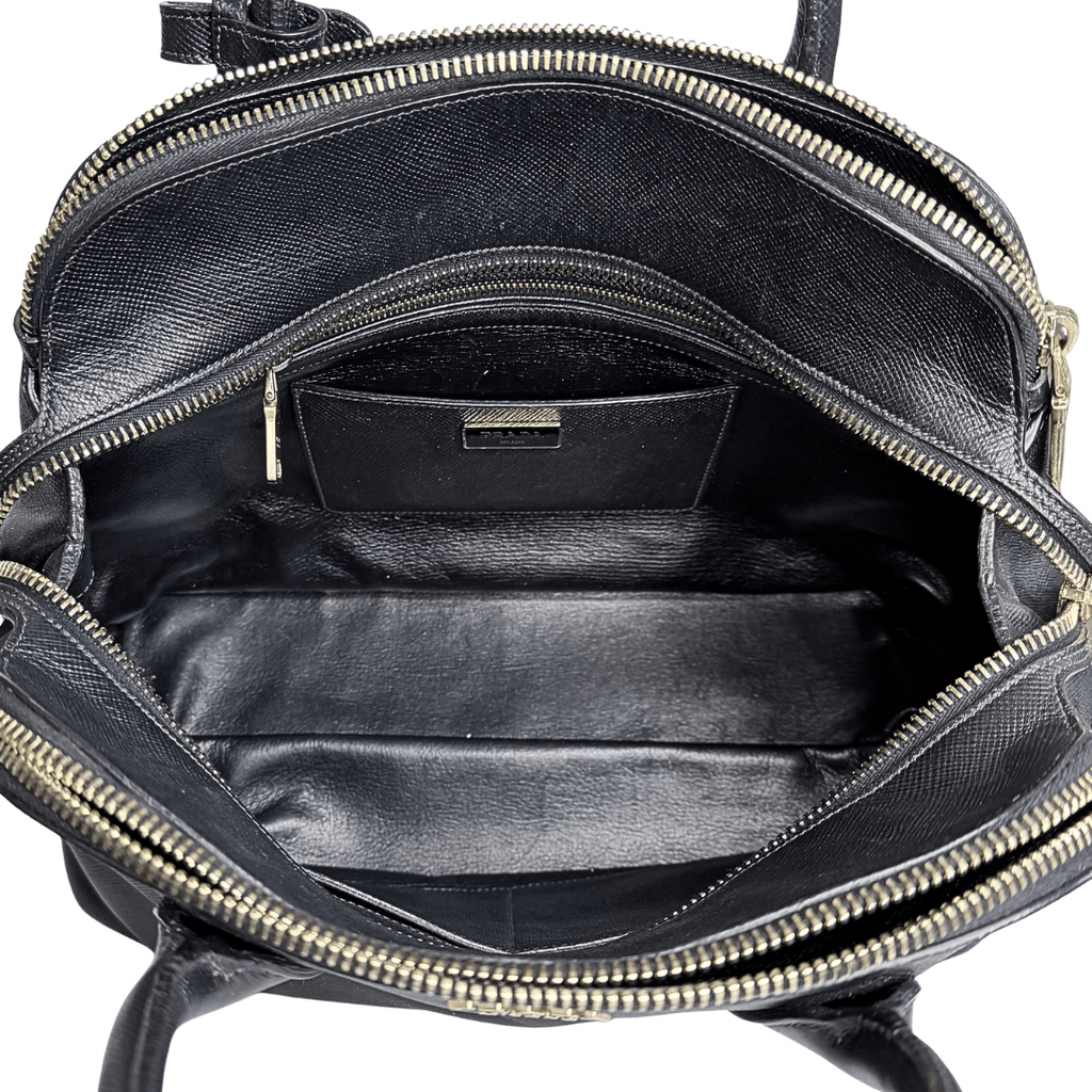 Prada Saffiano Cuir Triple-Zip Dome Tote