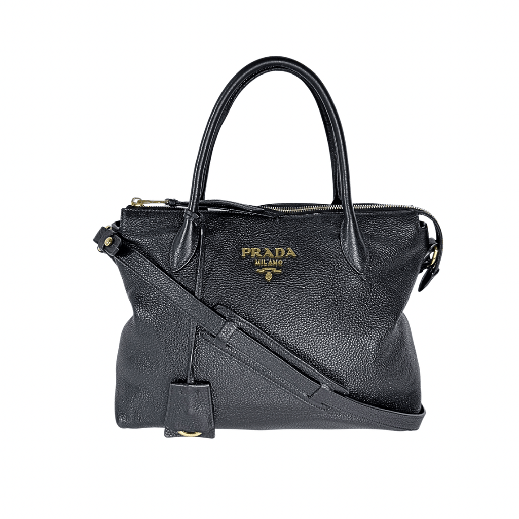 Prada Vitello Daino Small Dual Strap Zip Tote