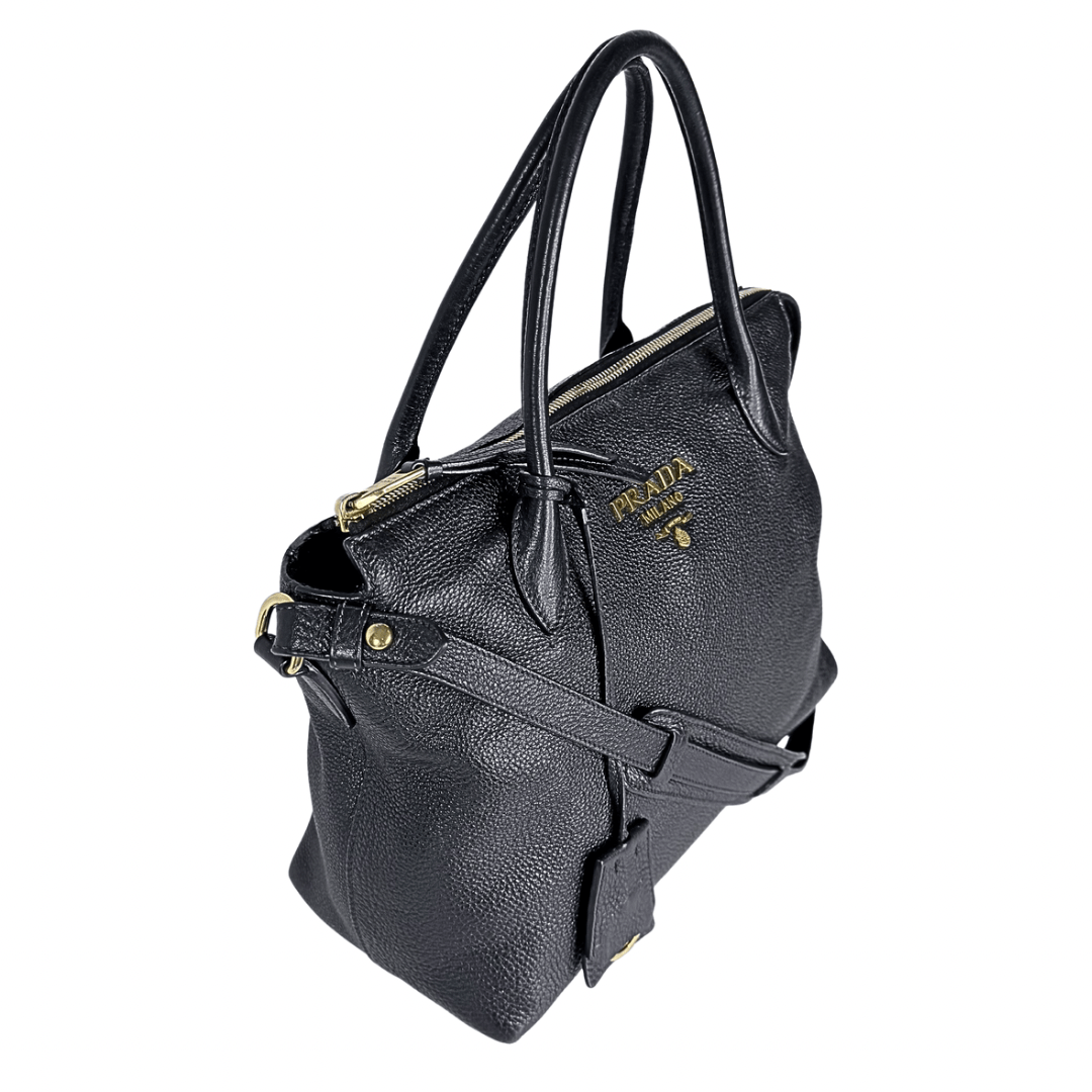 Prada Vitello Daino Small Dual Strap Zip Tote