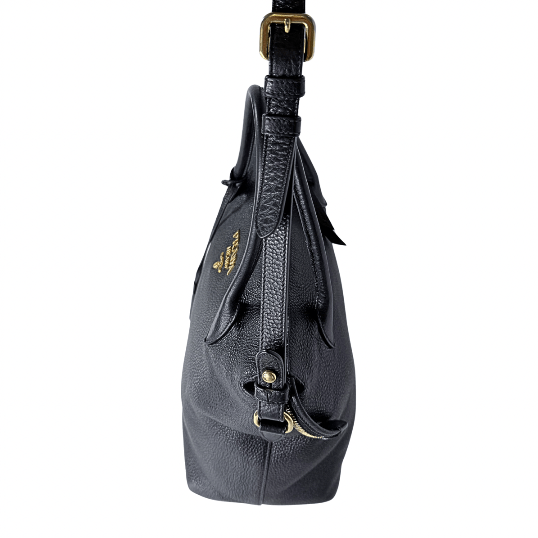 Prada Vitello Daino Small Dual Strap Zip Tote