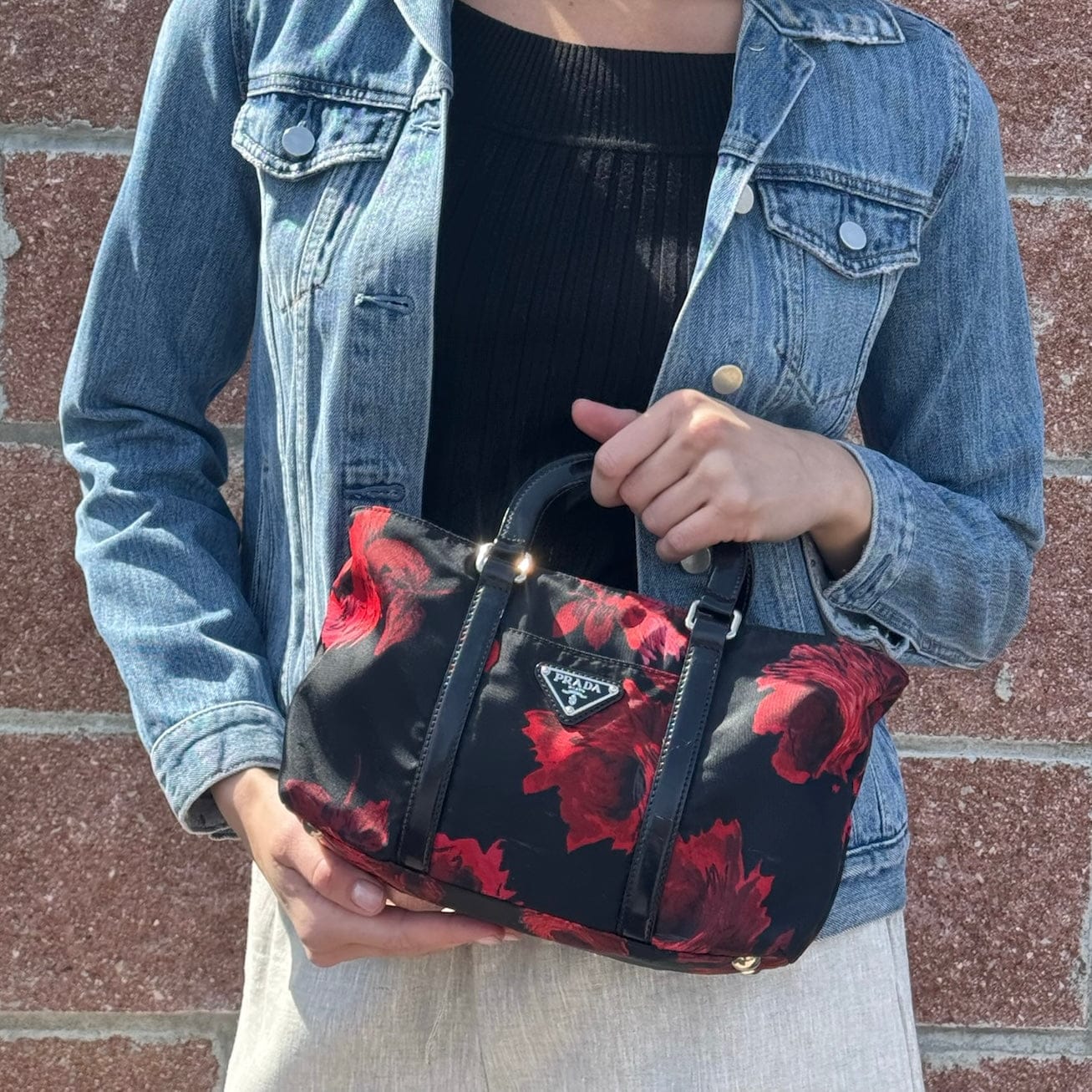 Prada Tessuto Floral Stampata Handbag Crossbody