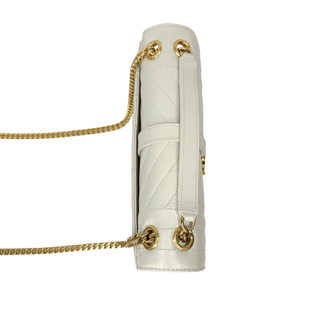 Saint Laurent White Medium Envelope Bag