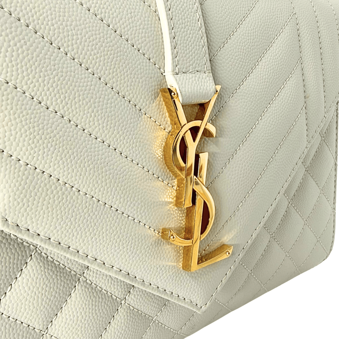 Saint Laurent White Medium Envelope Bag