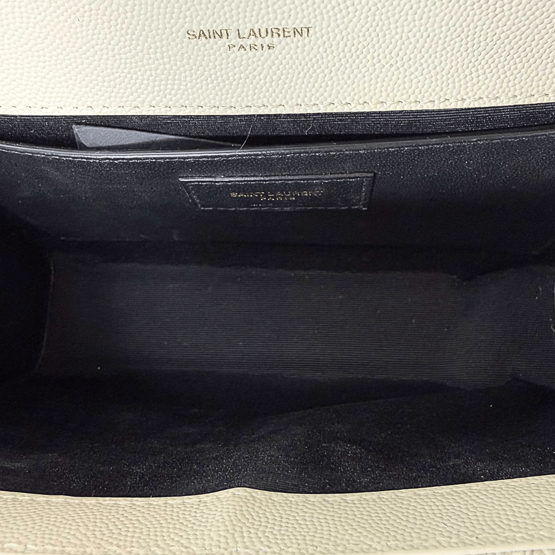Saint Laurent White Medium Envelope Bag