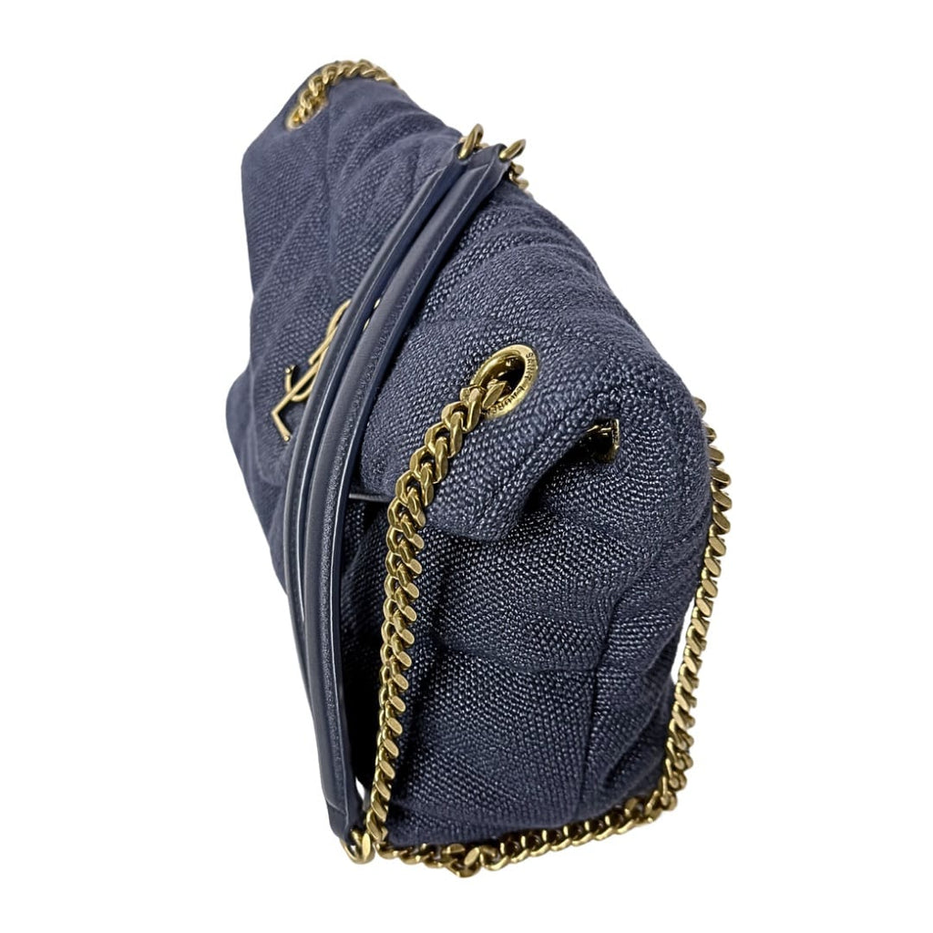 Saint Laurent Small Linen Quilted Puffer Bag