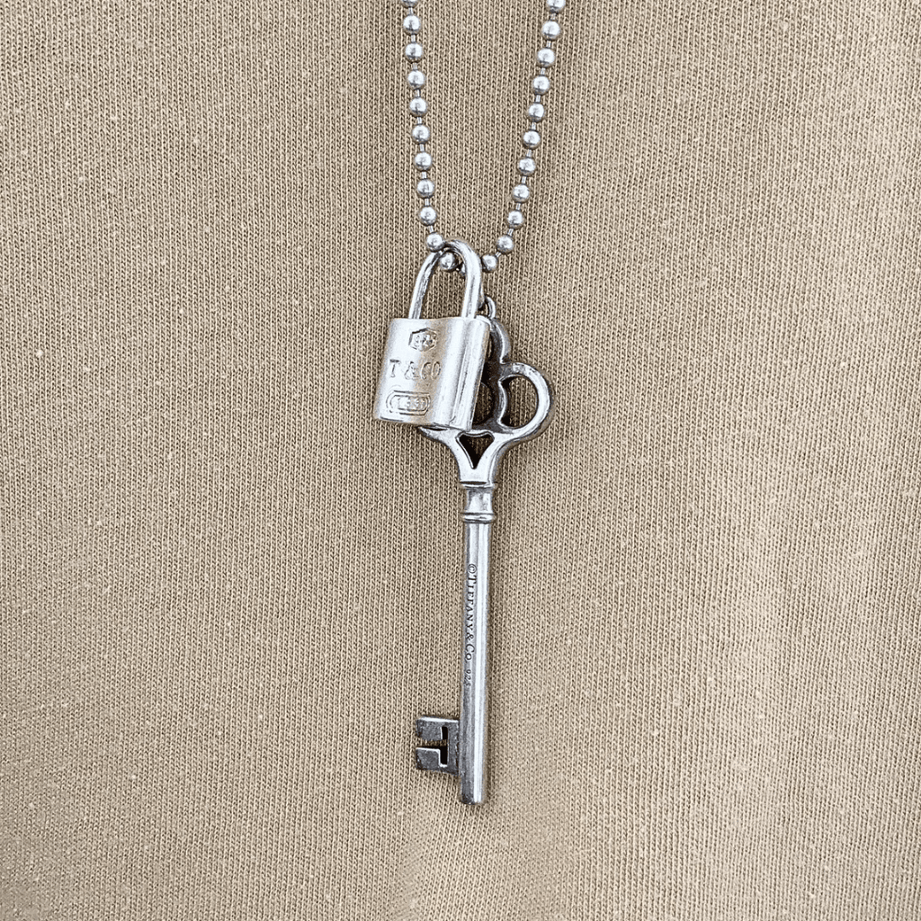 Tiffany & Co Crown Key and Lock Chain Necklace