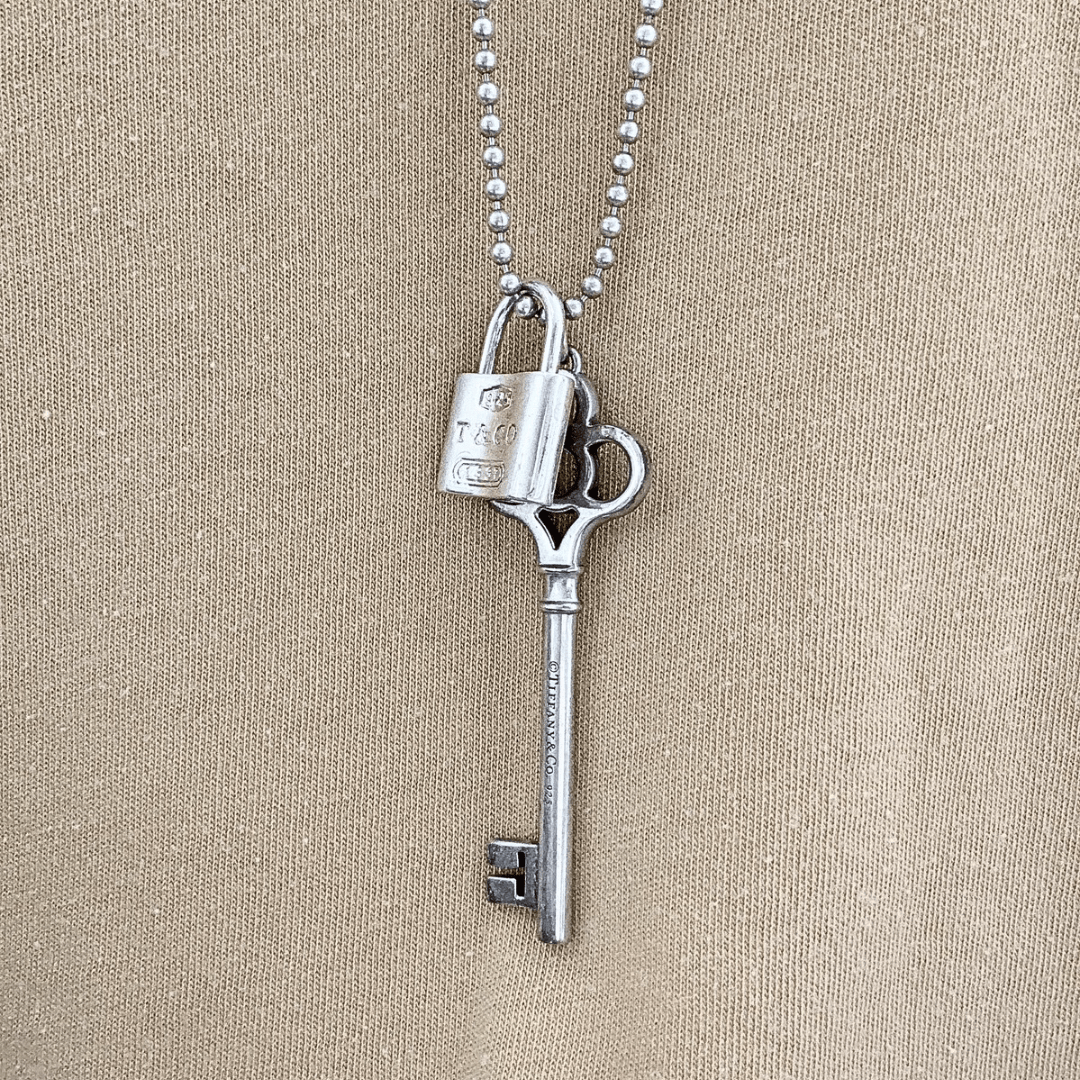 Tiffany & Co Crown Key and Lock Chain Necklace