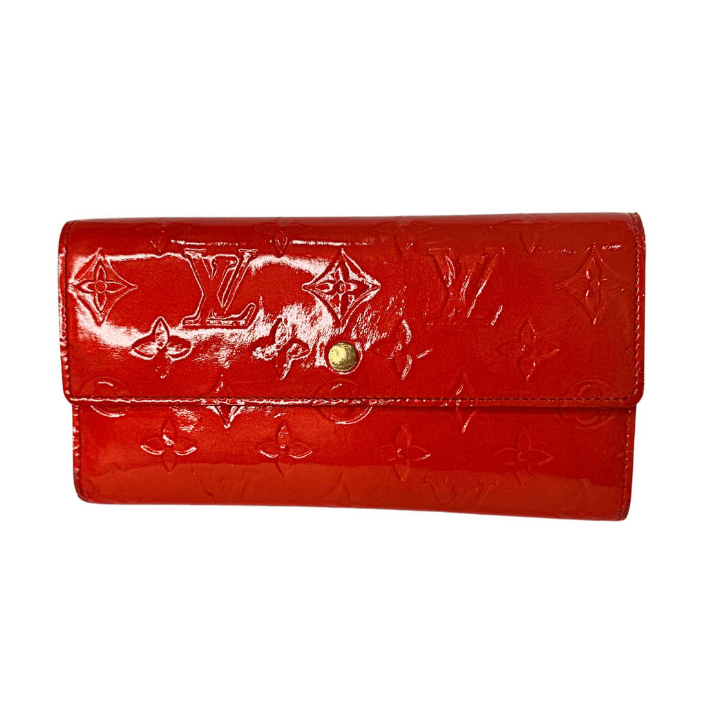 Louis Vuitton Monogram Vernis Sarah Wallet Red