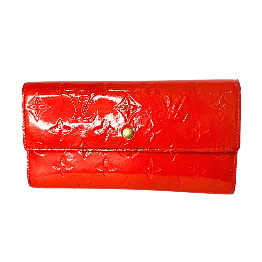 Louis Vuitton Monogram Vernis Sarah Wallet Red