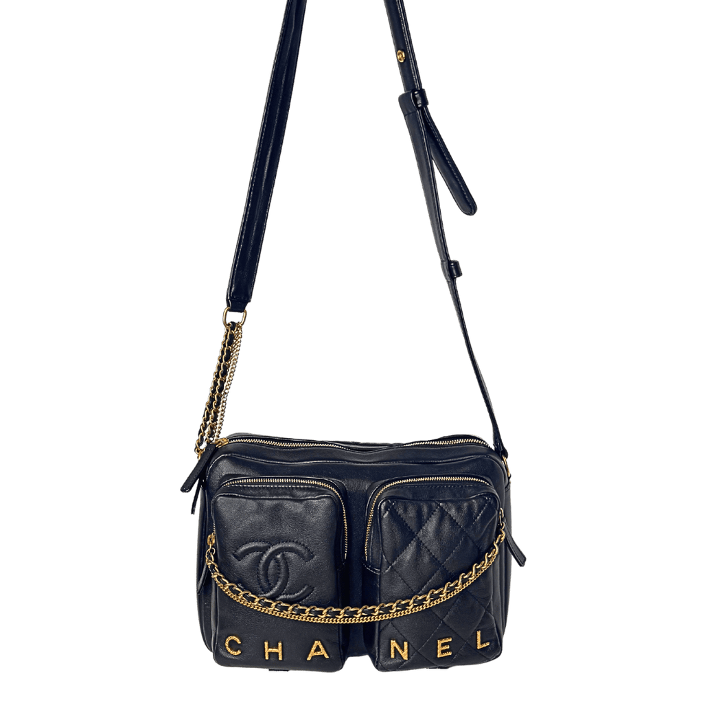 Chanel Quilted Logo Camera Bag Large