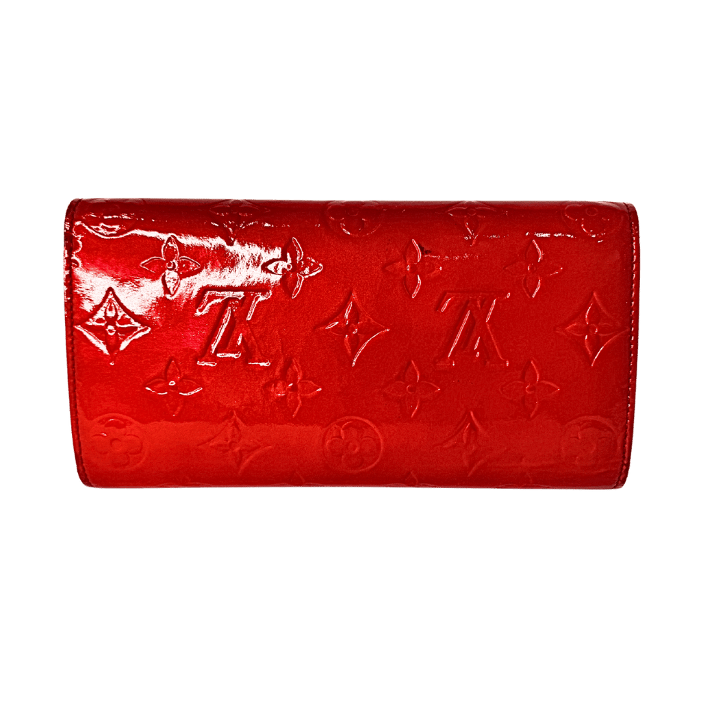 Louis Vuitton Monogram Vernis Sarah Wallet Red