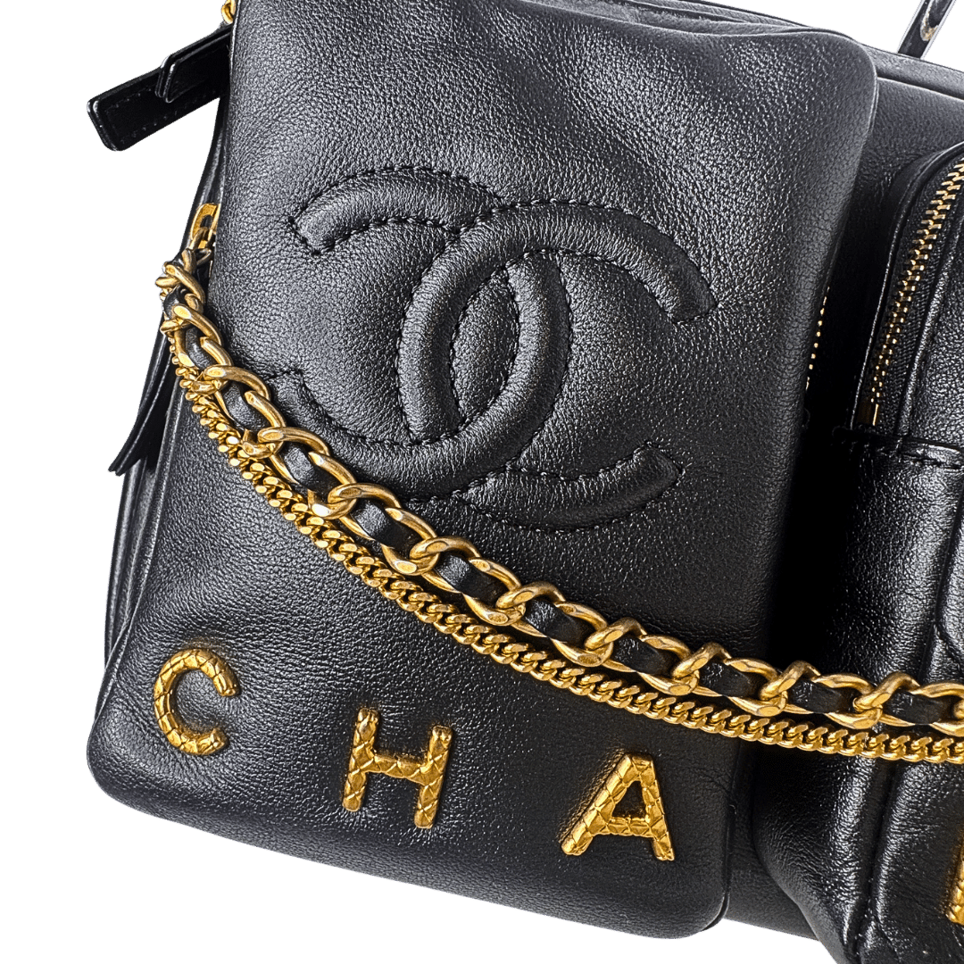 Chanel Quilted Logo Camera Bag Large