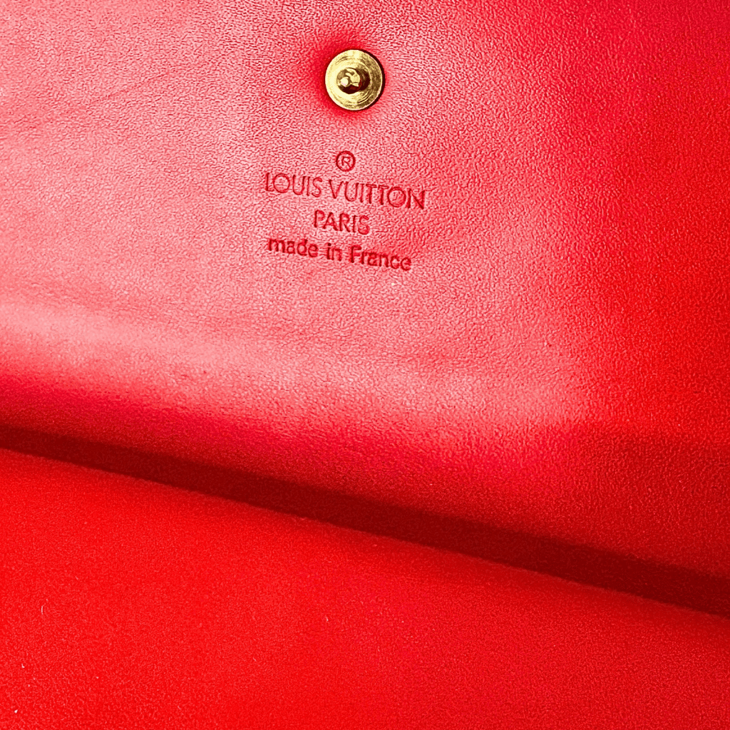 Louis Vuitton Monogram Vernis Sarah Wallet Red
