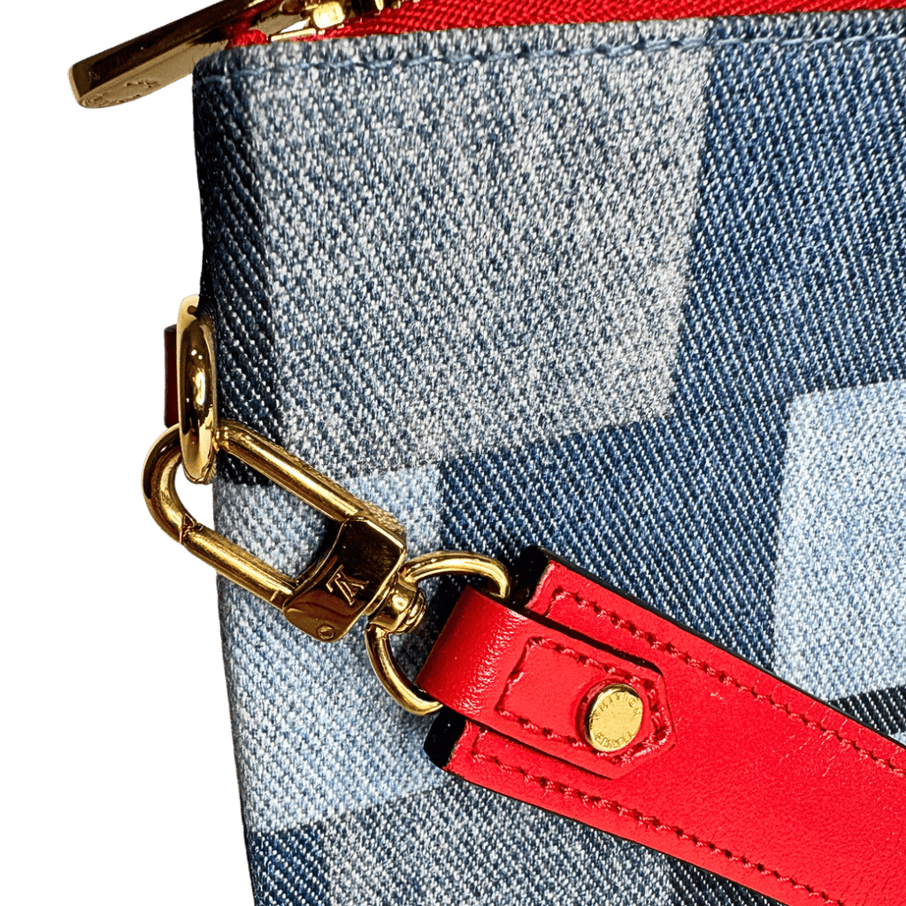 Louis Vuittton Denim Patchwork Monogram City Pouch Wristlet