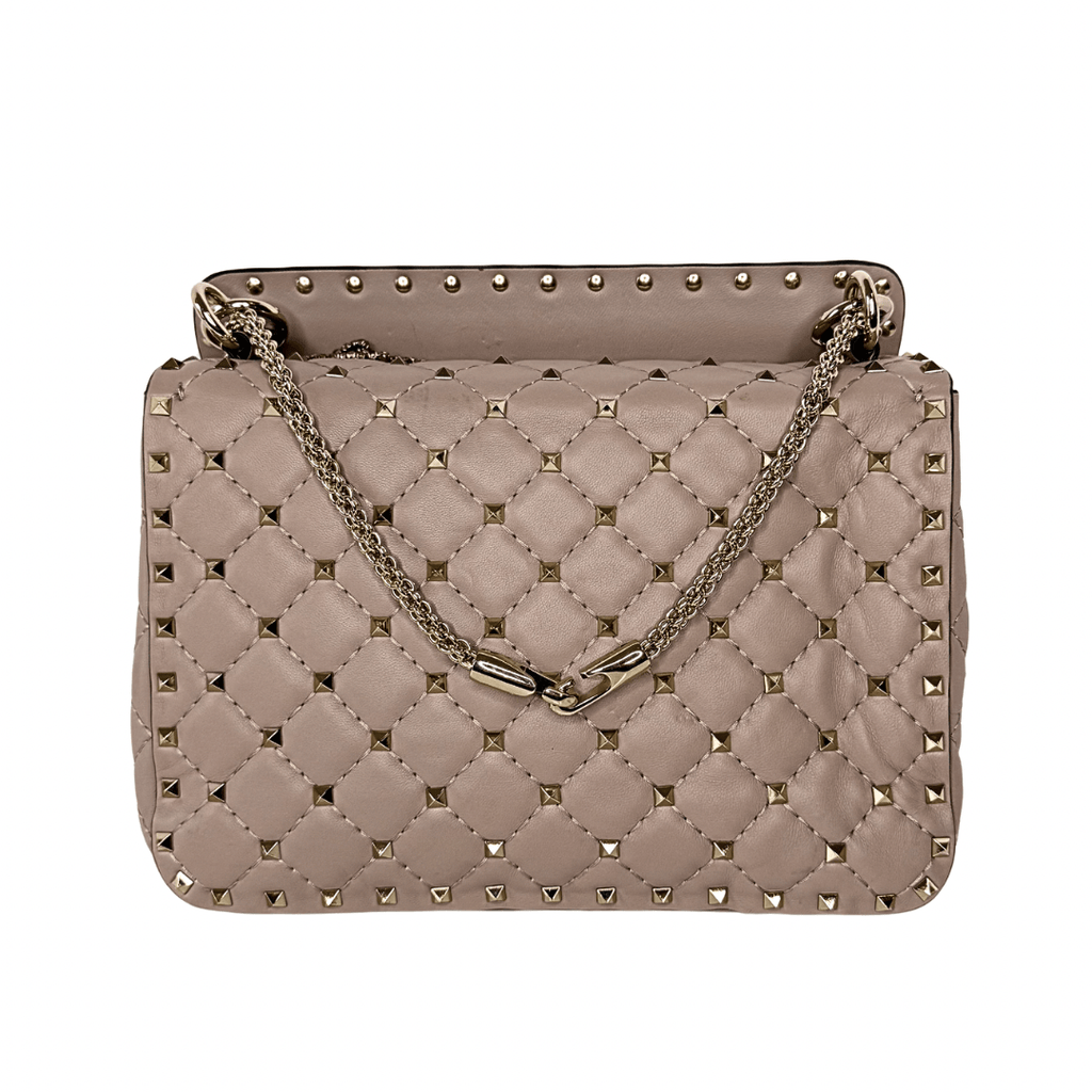 Valentino Rockstud Crystal Leather Top Handle Bag