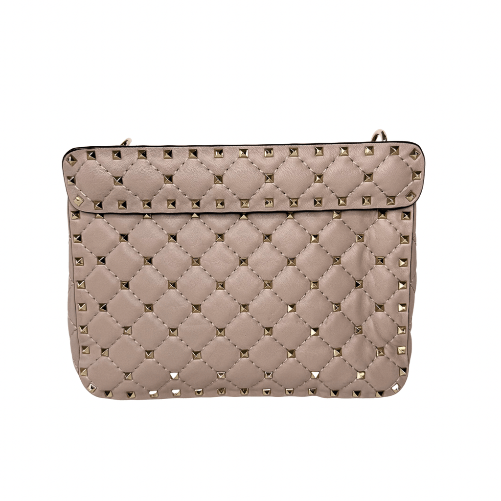 Valentino Rockstud Crystal Leather Top Handle Bag