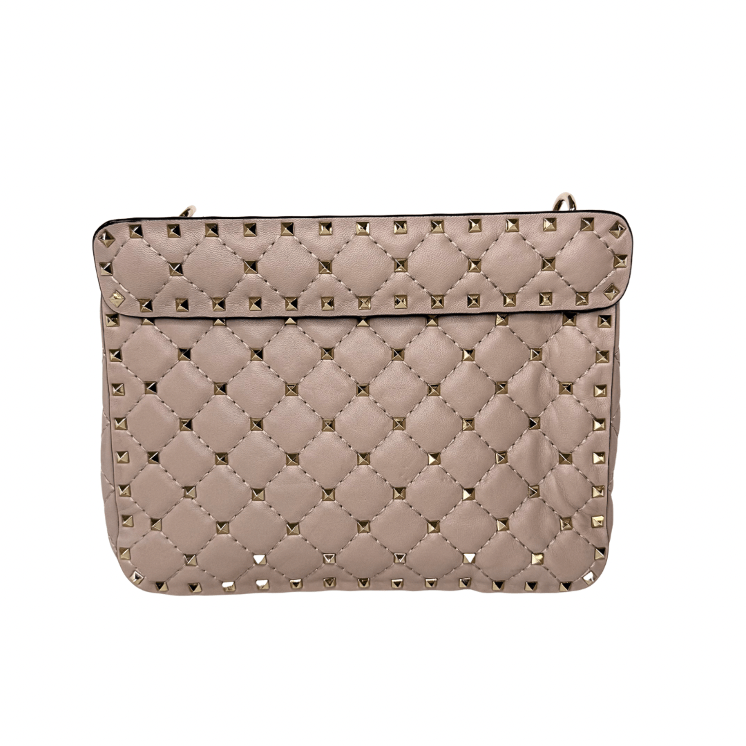 Valentino Rockstud Crystal Leather Top Handle Bag