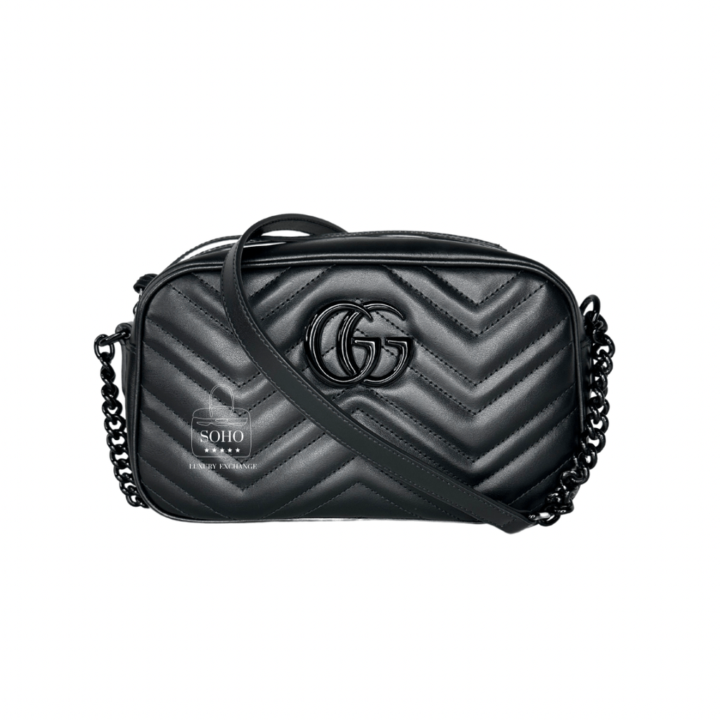 Gucci Matelasse Black on Black Marmont Camera Bag