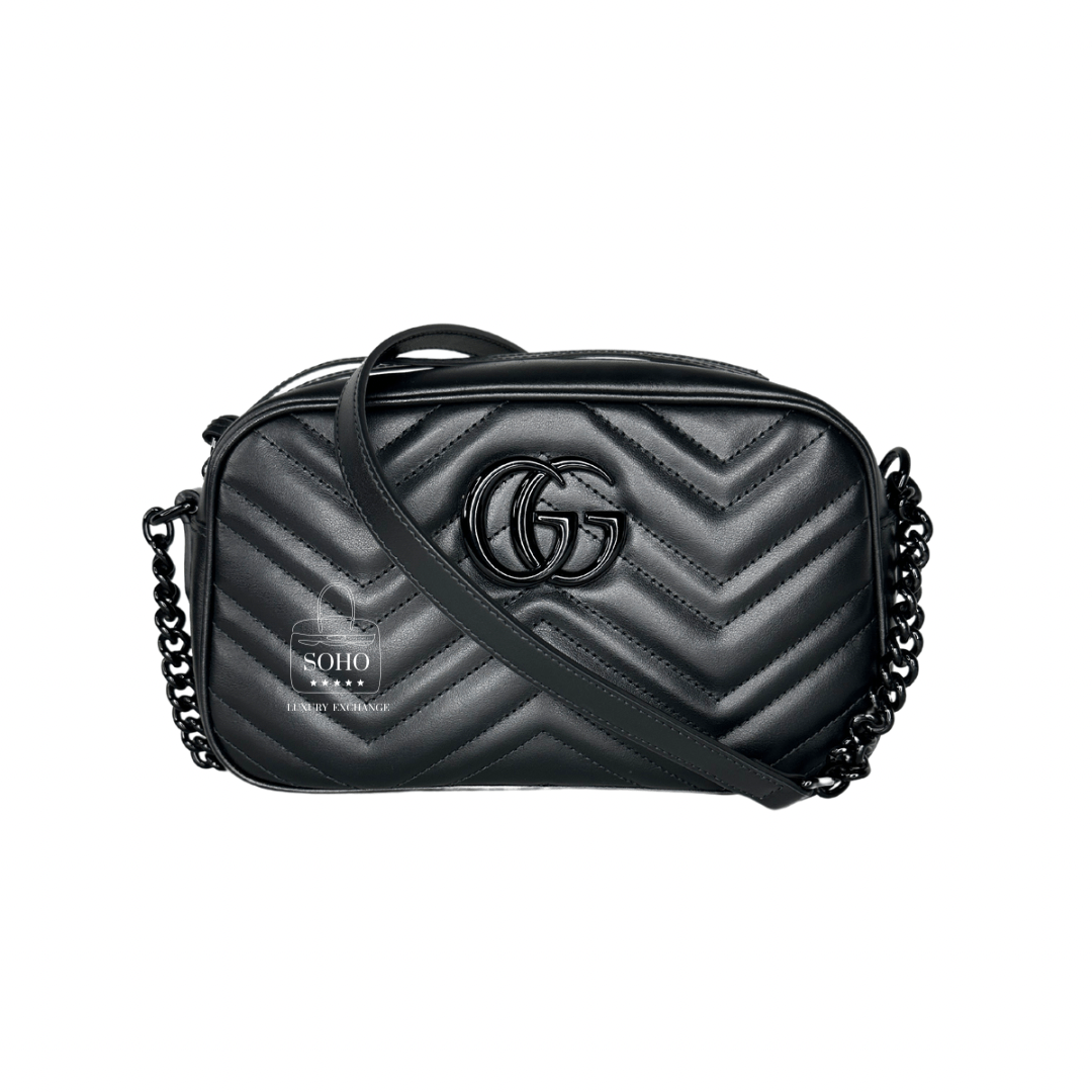 Gucci Matelasse Black on Black Marmont Camera Bag