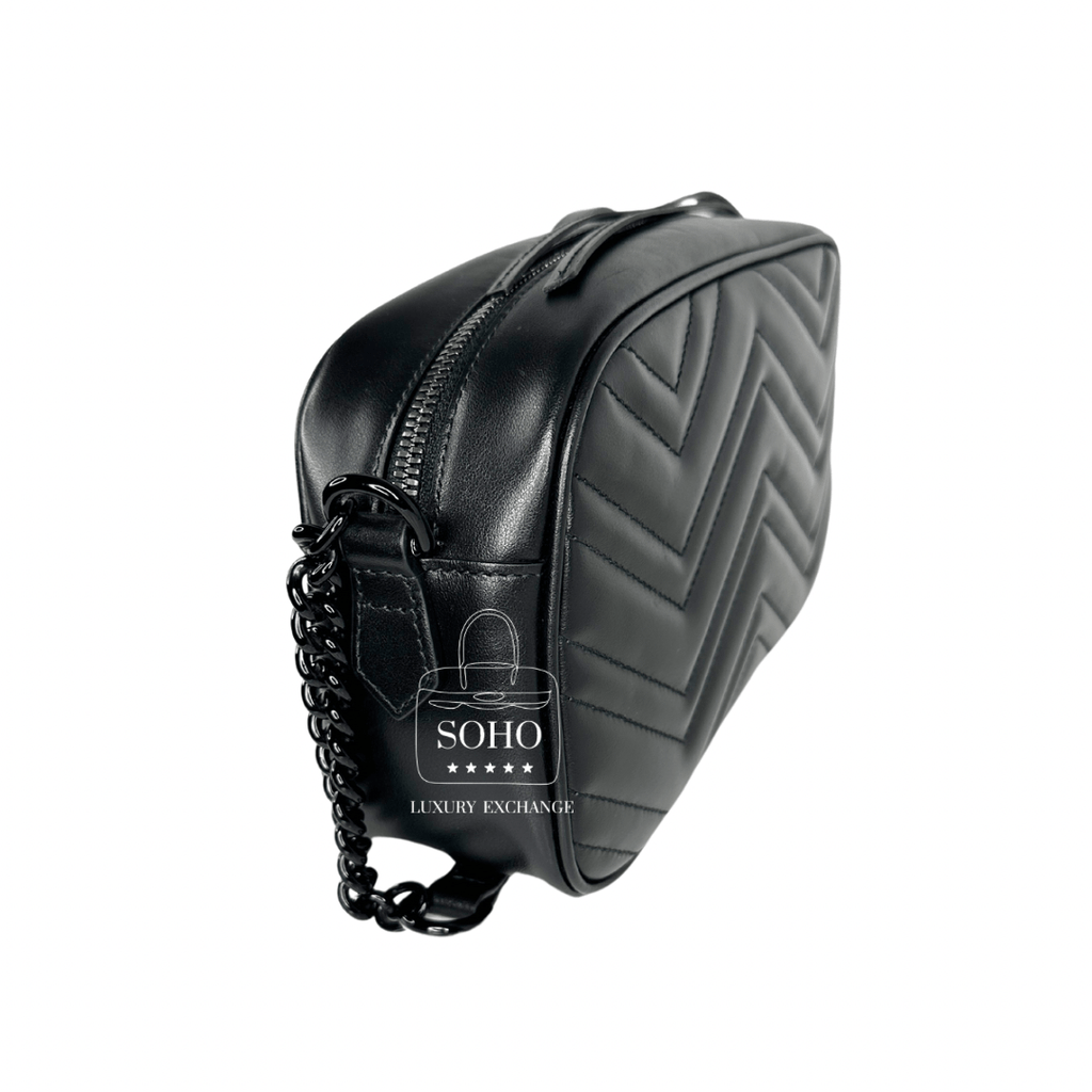 Gucci Matelasse Black on Black Marmont Camera Bag