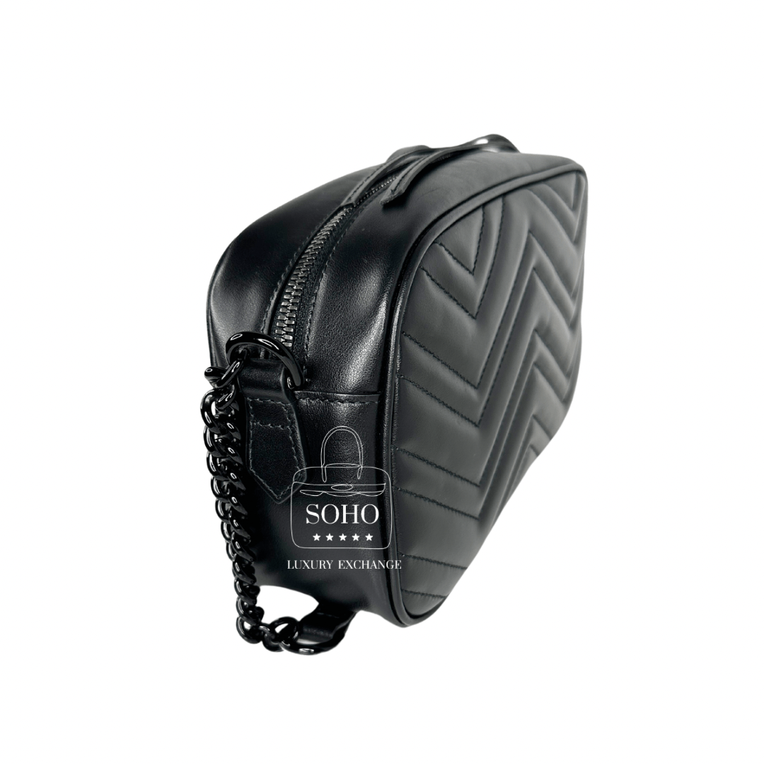 Gucci Matelasse Black on Black Marmont Camera Bag