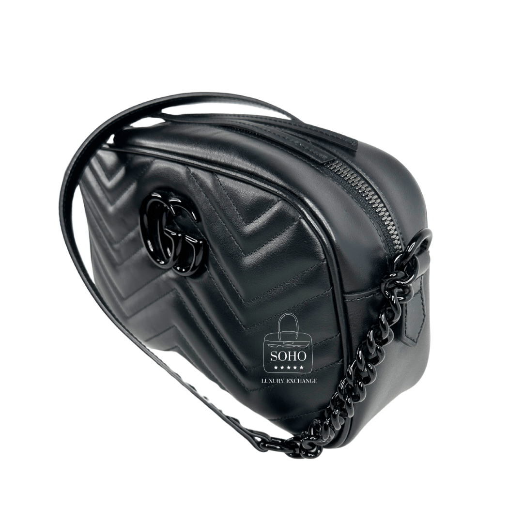 Gucci Matelasse Black on Black Marmont Camera Bag
