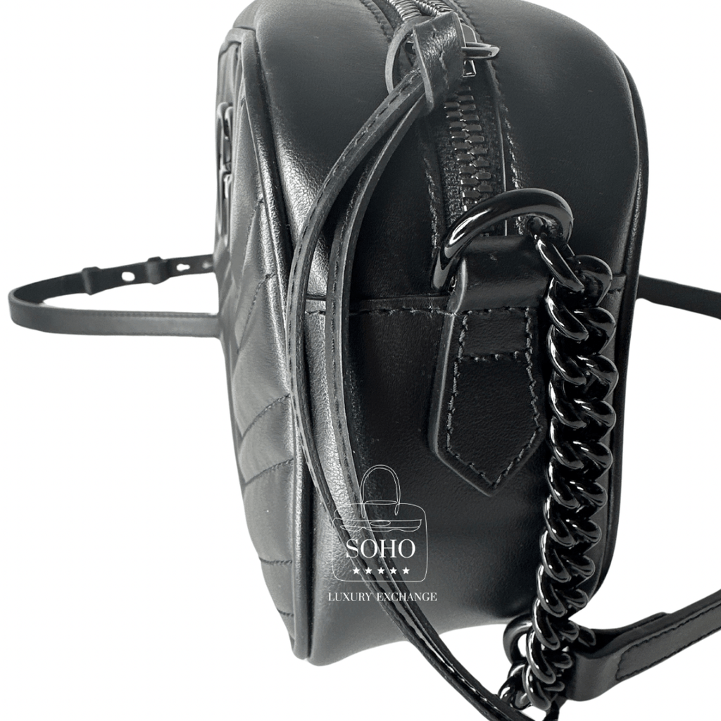 Gucci Black on Black Matelasse Marmont Camera Bag