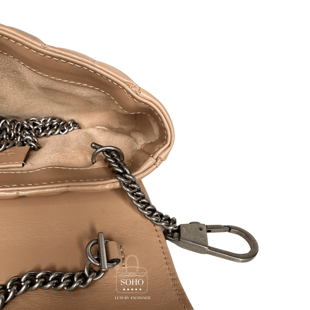 Gucci Leather GG Marmont Aria Super Mini Shoulder Bag