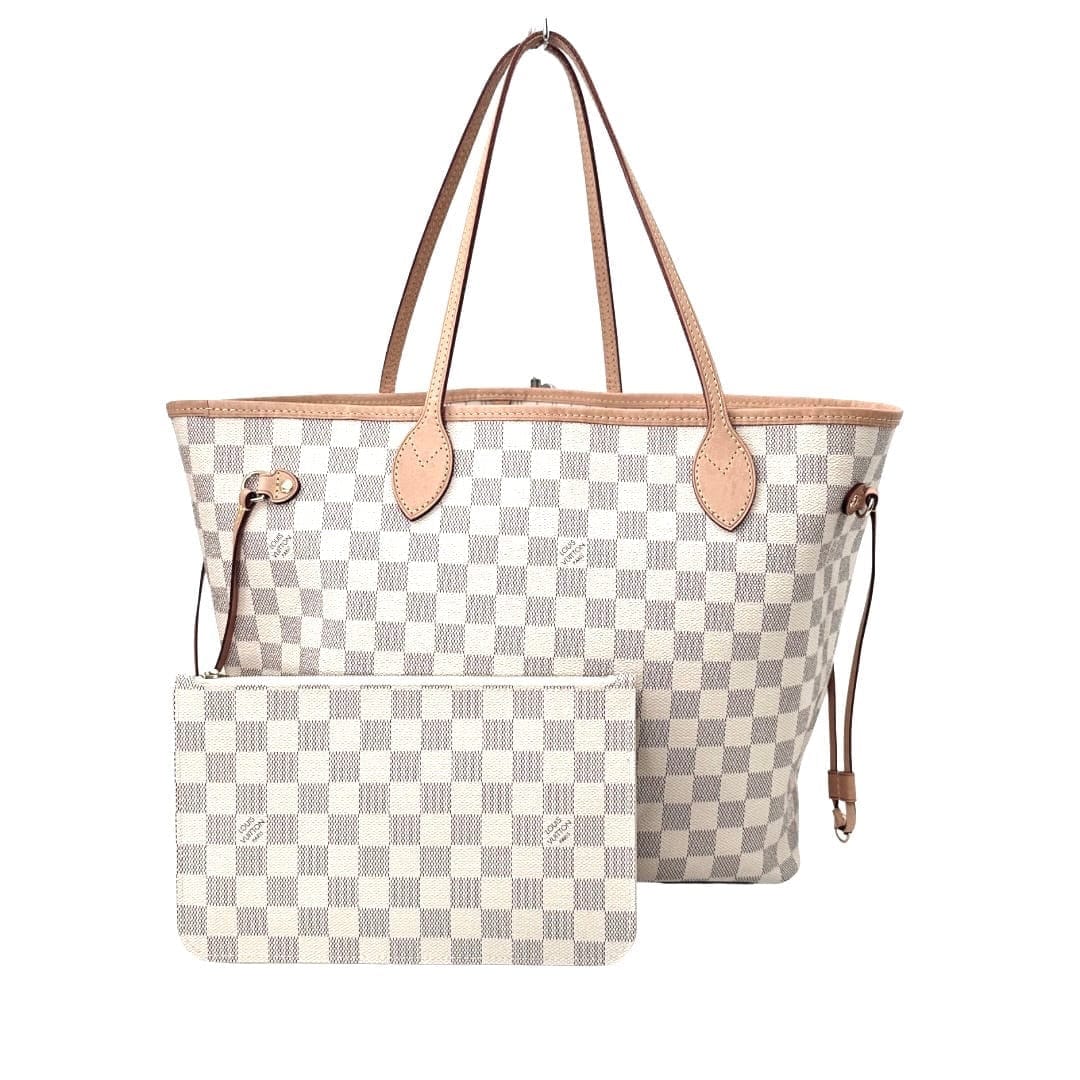 Louis Vuitton Damier Azur Neverfull and Pouch MM Rose