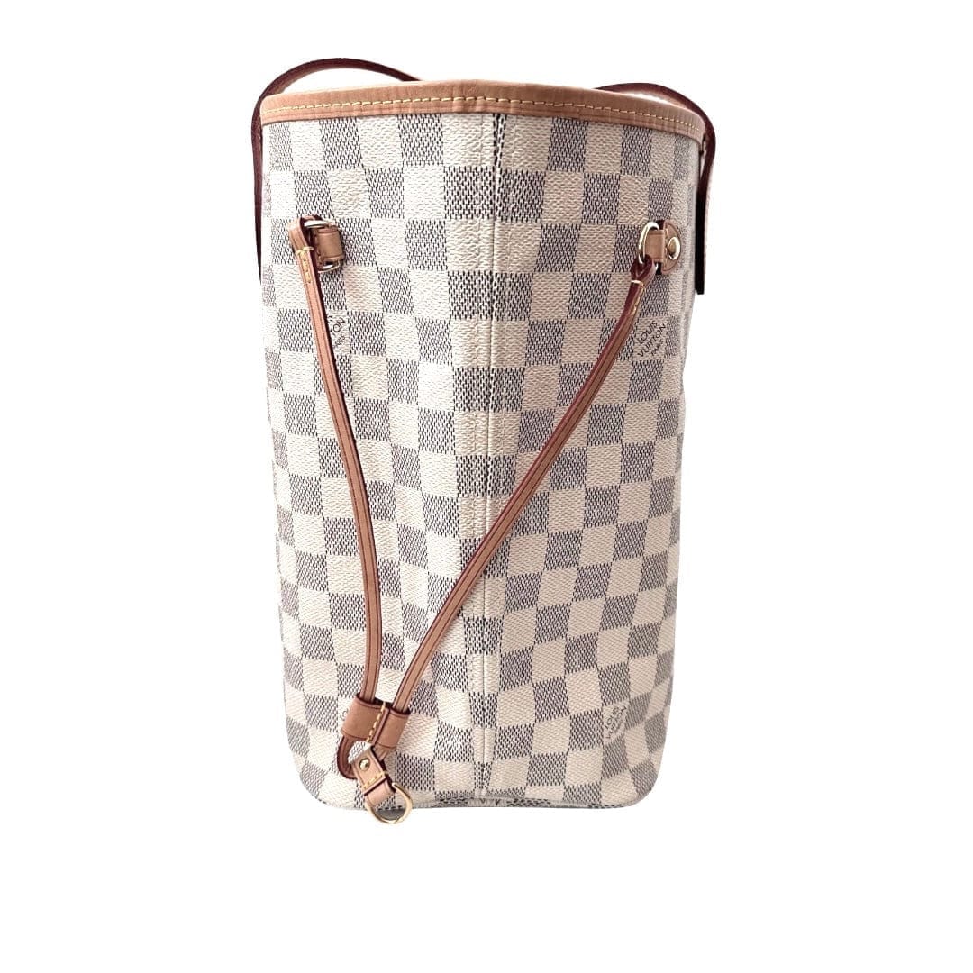 Louis Vuitton Damier Azur Neverfull and Pouch MM Rose