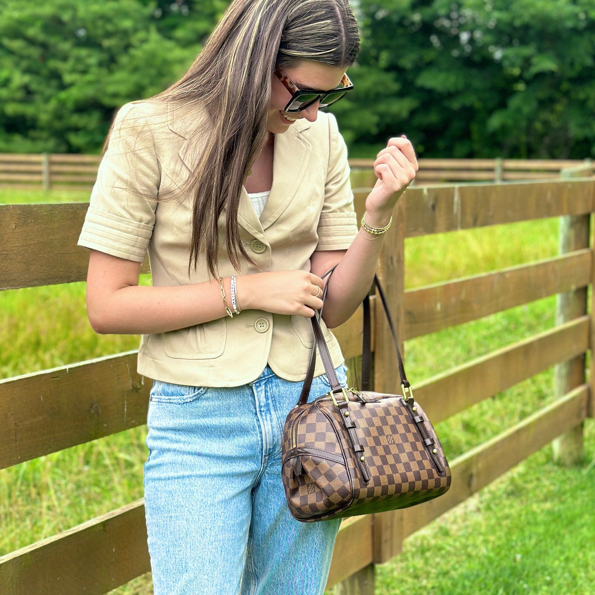Louis Vuitton Damier Ebene Rivington PM Shoulder Bag