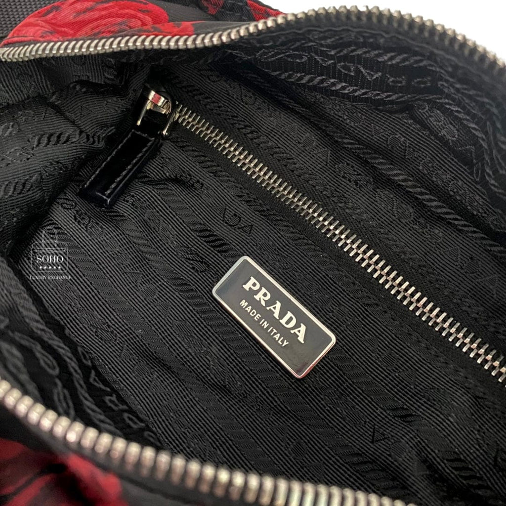 Prada Tessuto Floral Stampata Handle Crossbody