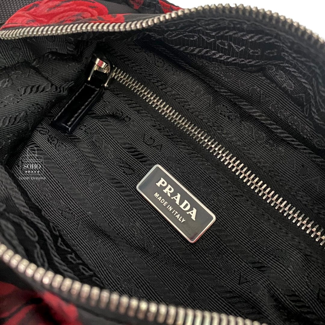 Prada Tessuto Floral Stampata Handle Crossbody
