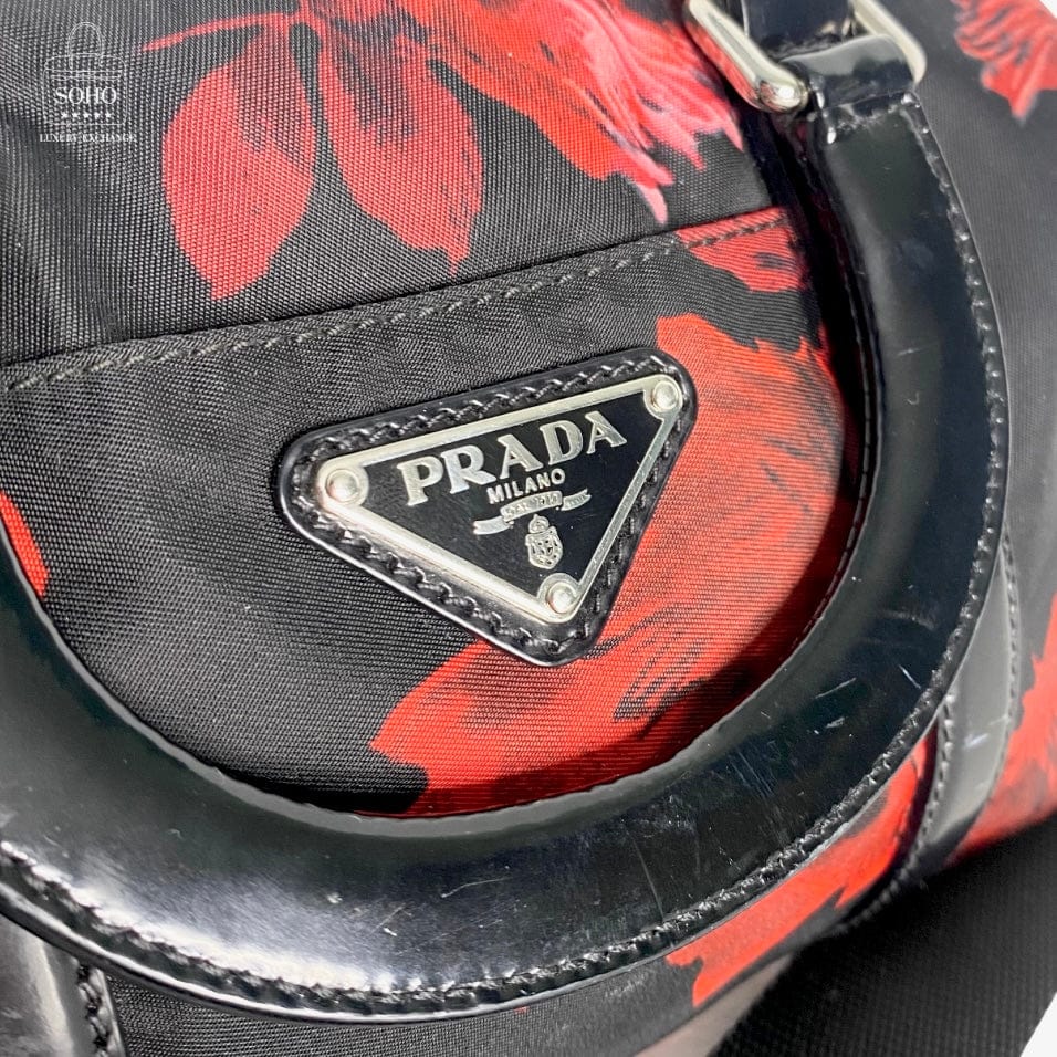 Prada Tessuto Floral Stampata Handle Crossbody