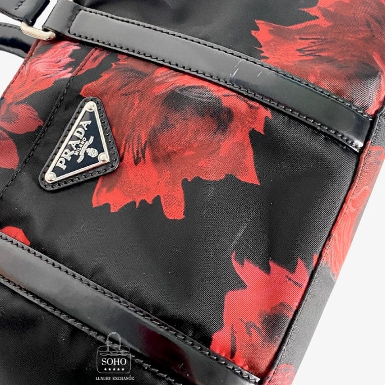 Prada Tessuto Floral Stampata Handle Crossbody