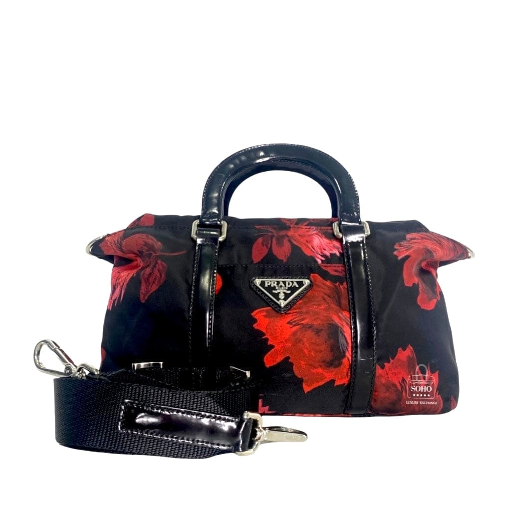 Prada Tessuto Floral Stampata Handle Crossbody