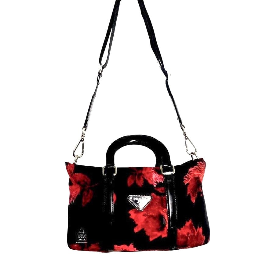Prada Tessuto Floral Stampata Handle Crossbody