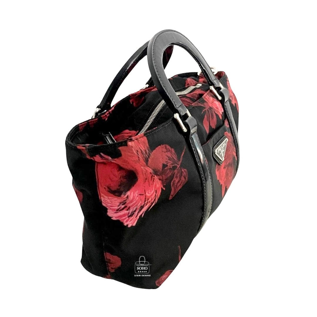 Prada Tessuto Floral Stampata Handle Crossbody