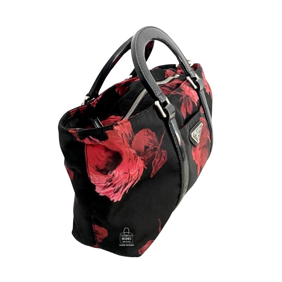 Prada Tessuto Floral Stampata Handle Crossbody