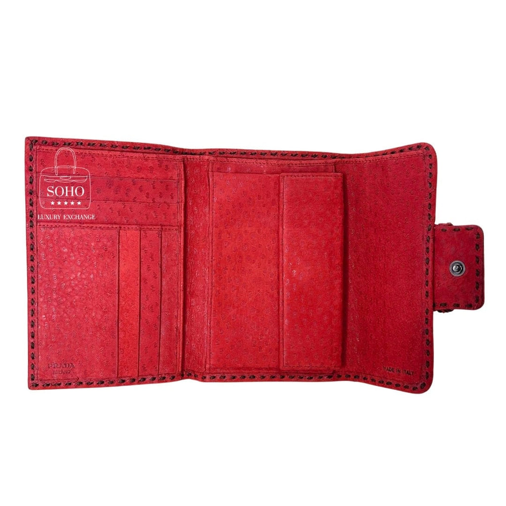 Prada Suede Compact Wallet