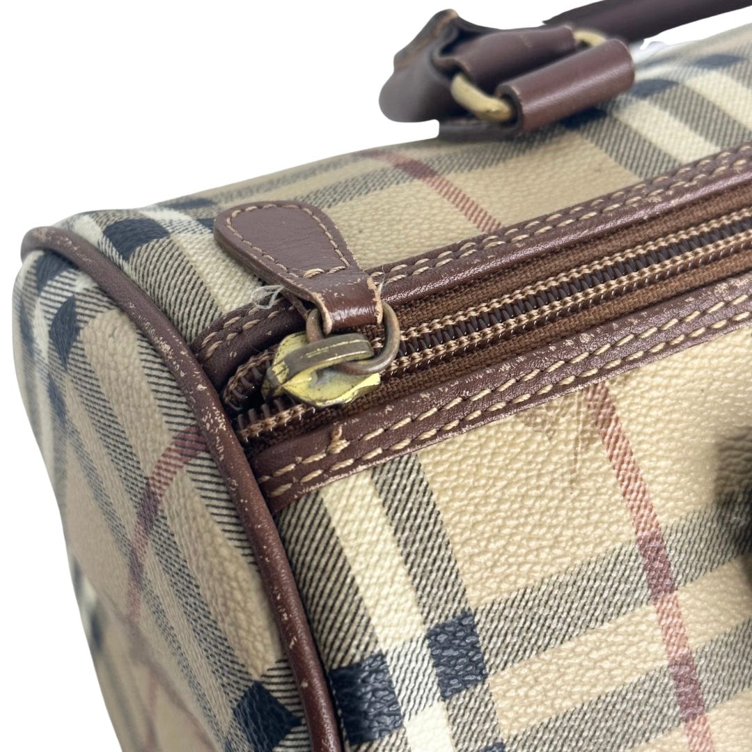 Brown Burberry Vintage Check Boston Bag