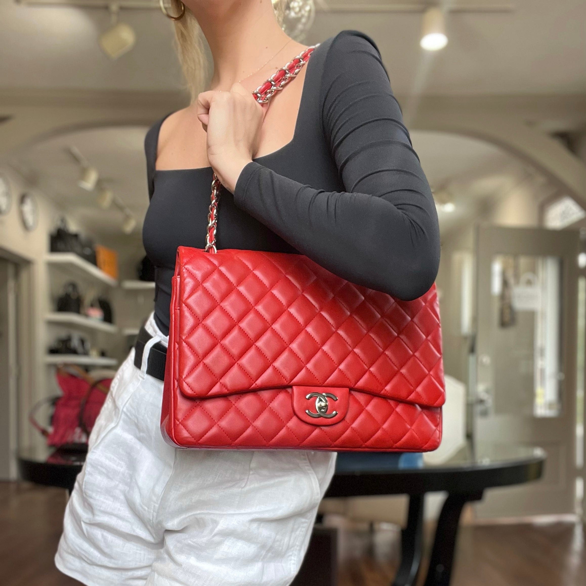 Chanel Quilted Lambskin Hobo Bag