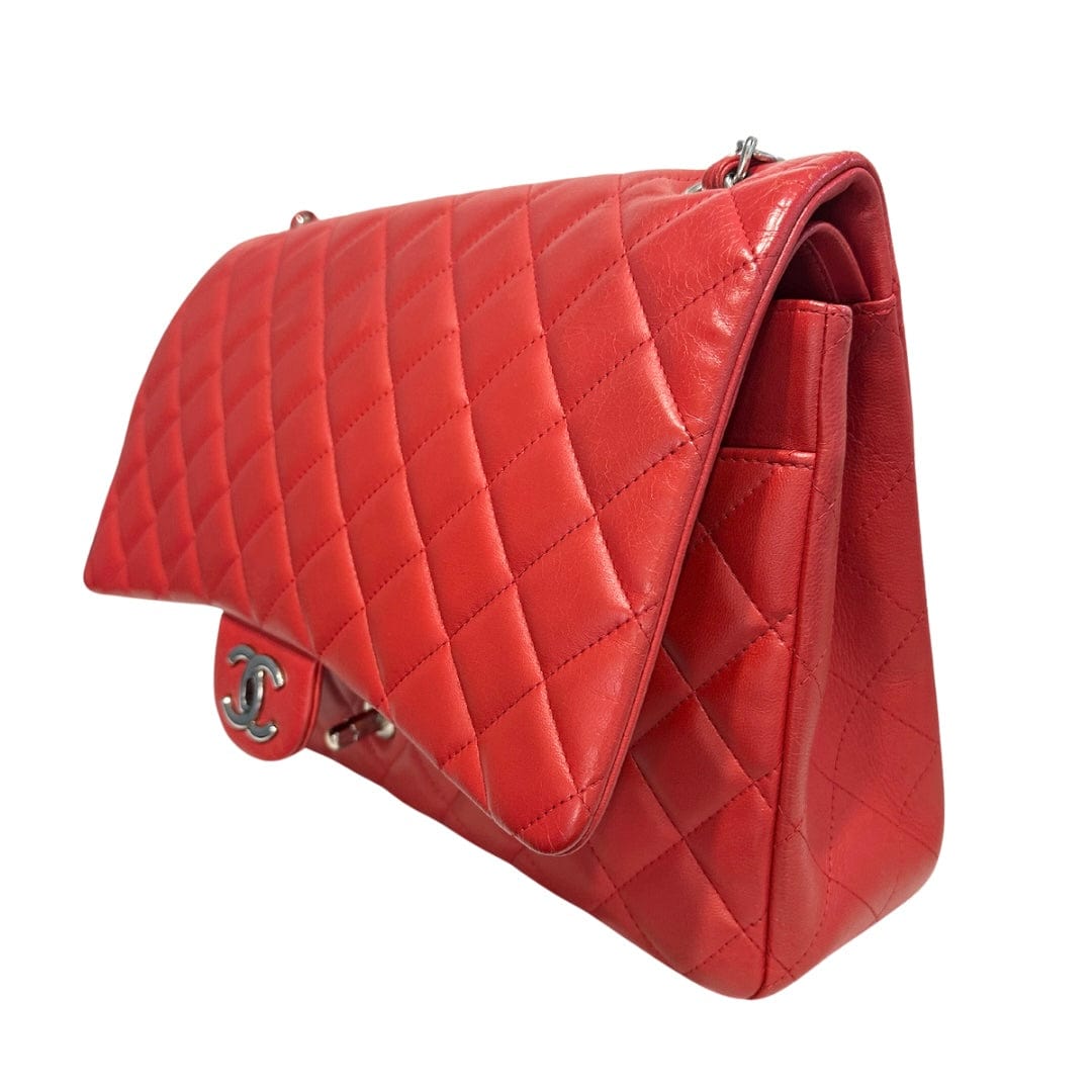 Chanel Coral Quilted Lambskin Maxi Classic Single Flap - modaselle