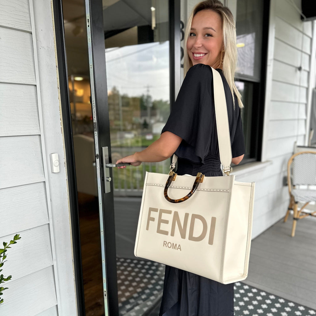 Versace x Fendi Fendace Sunshine Shopper Tote Printed Zucca Jacquard Medium  - ShopStyle
