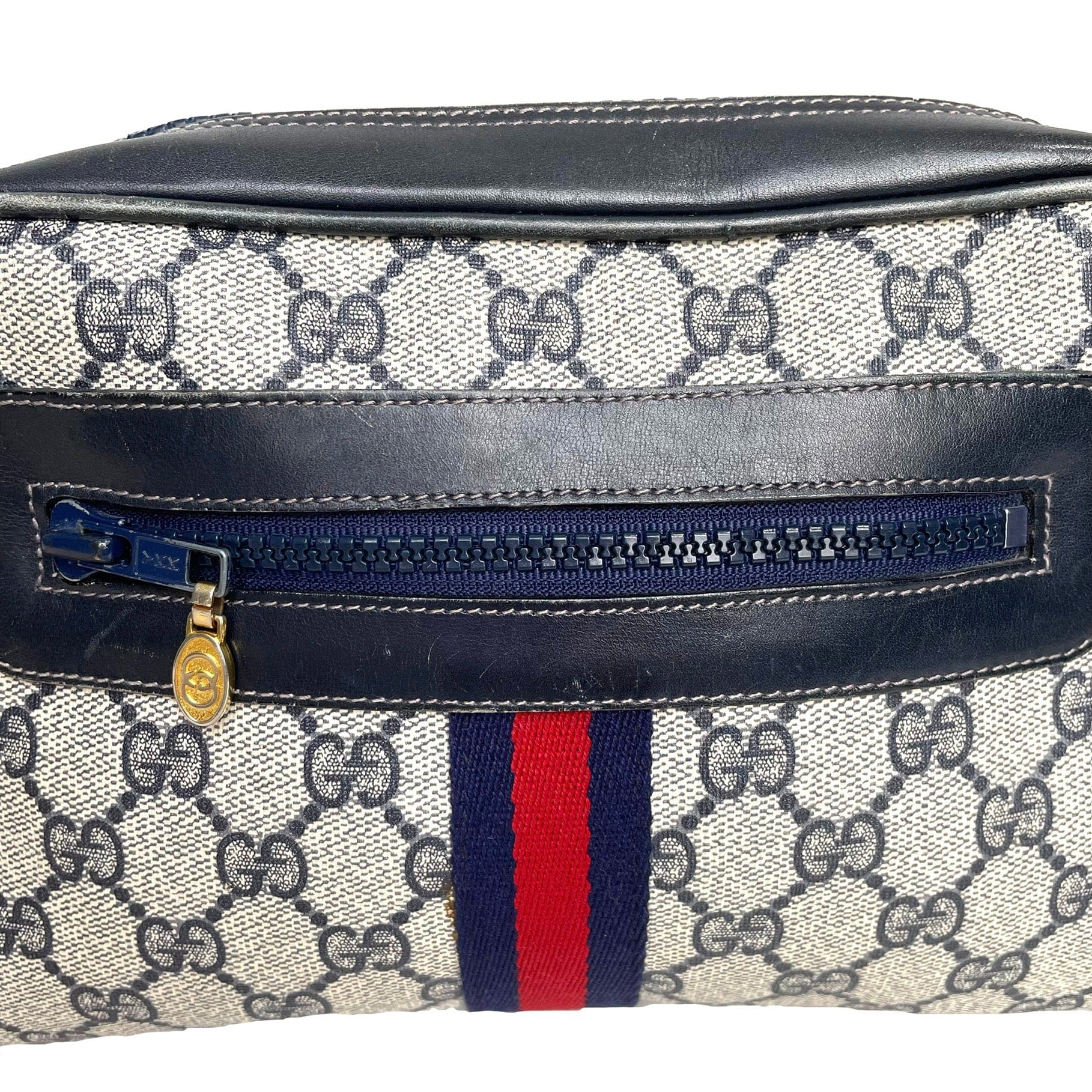 Gucci Vintage Navy Supreme Web Crossbody