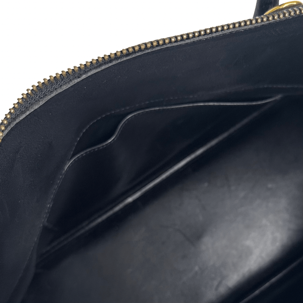 Hermes Vintage Black Leather Bolide 35 Satchel w/ Strap