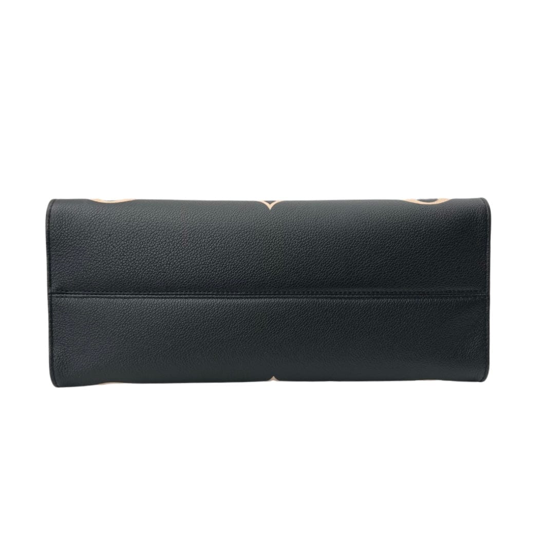 Louis Vuitton Onthego mm Giant Monogram Leather Tote Bag Black/Bicolor