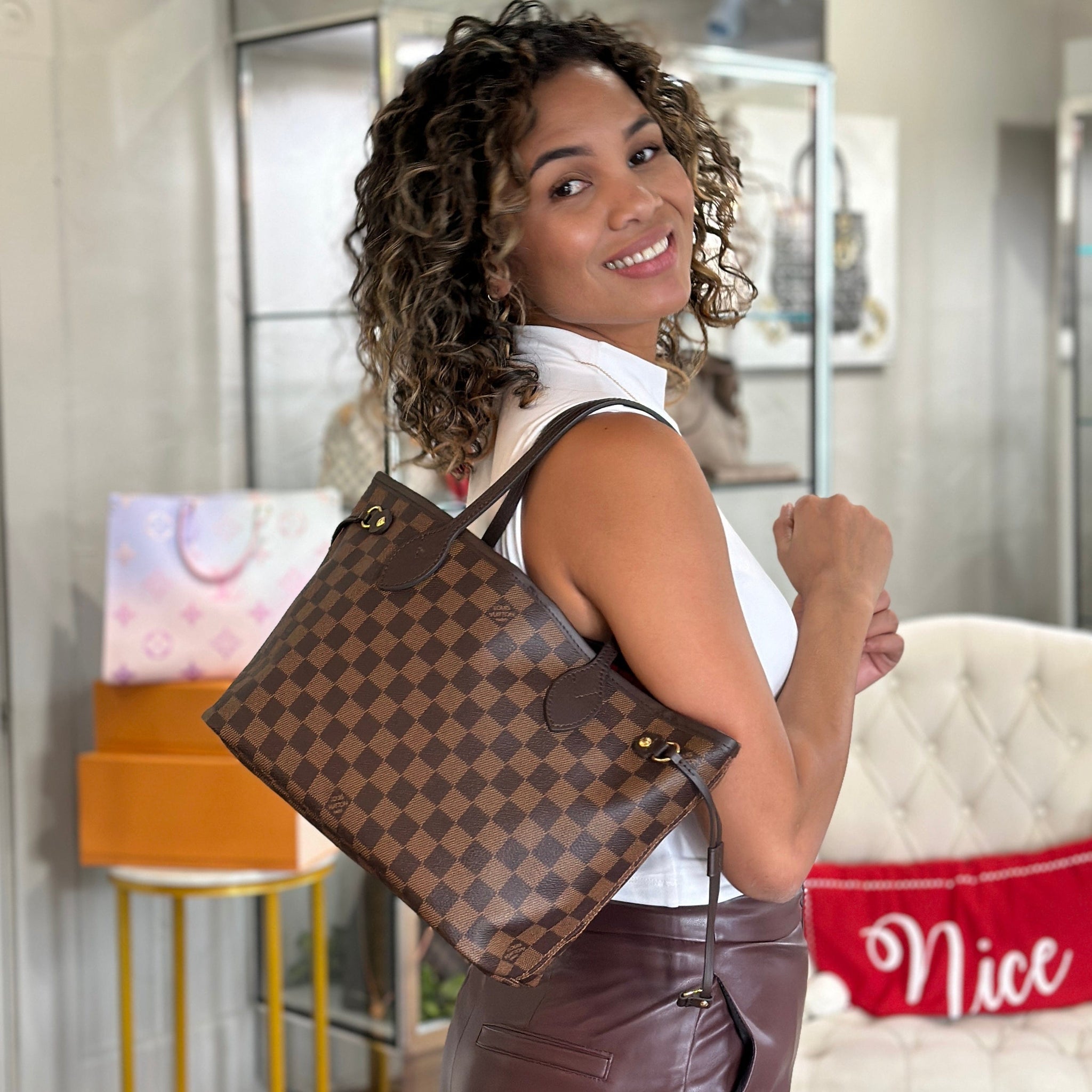 Louis Vuitton Damier Ebene Neverfull PM w/Pouch